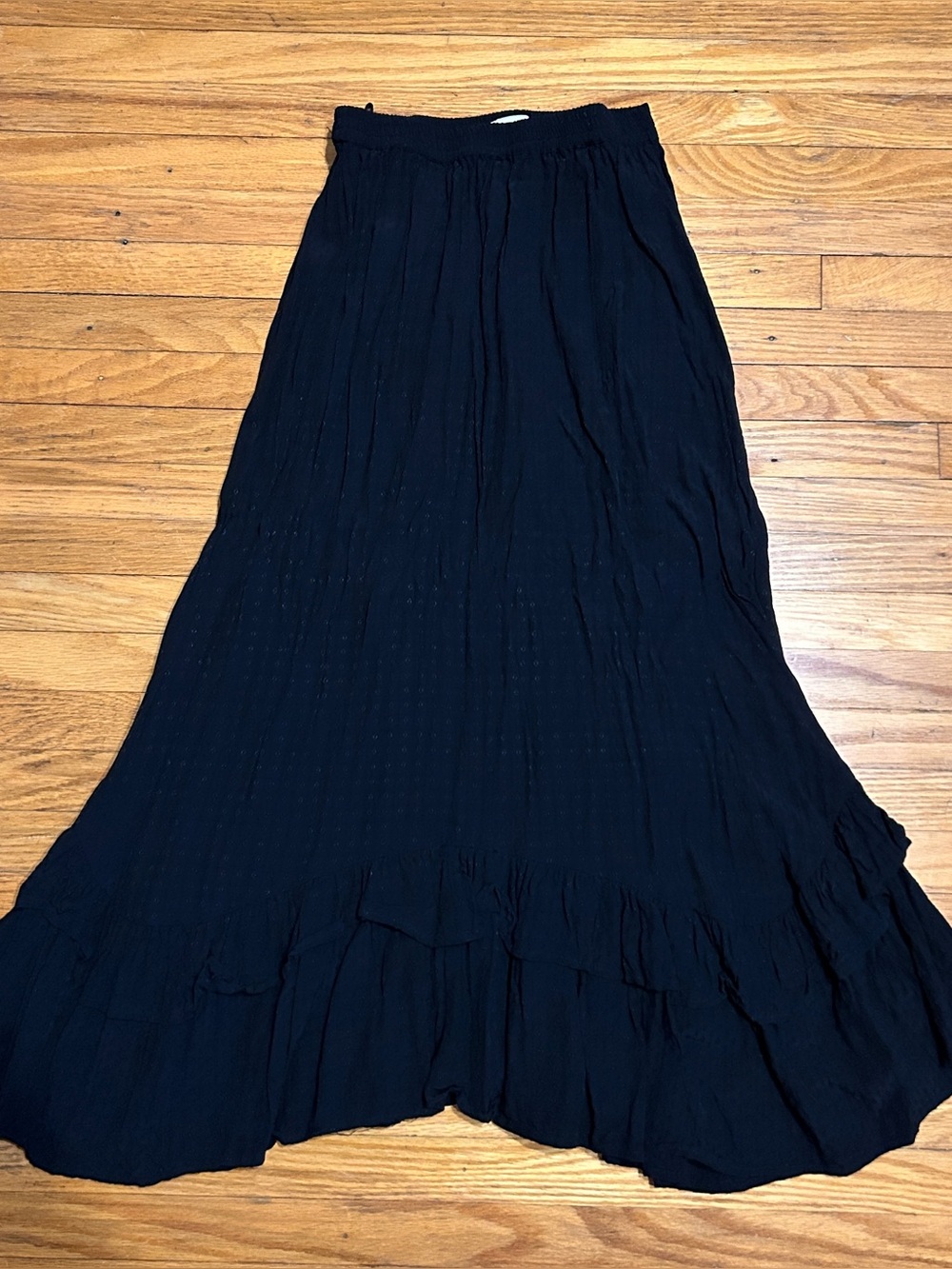 Black Tiered Maxi Skirt - Women